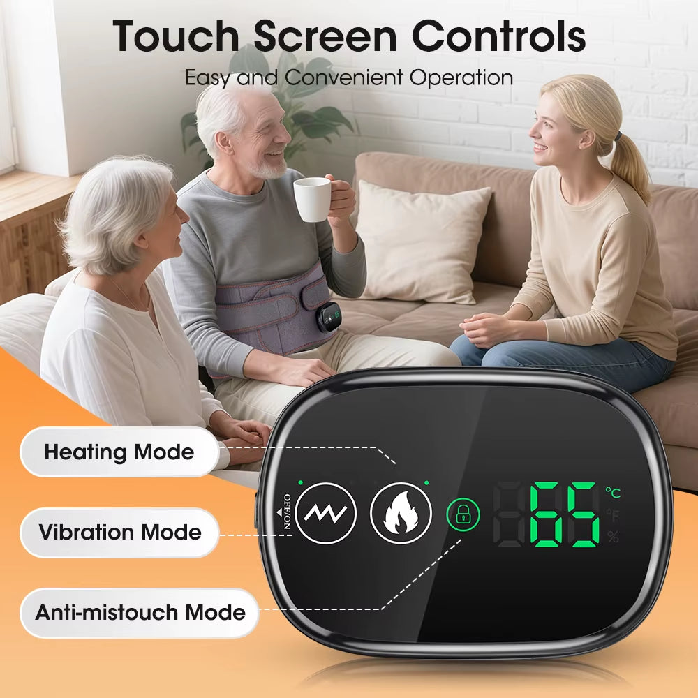 Dual Red Light Heating Massage Waist Belt, Electric Heating Waist Massager, Rechargeable Heated Massage Belt, Blood Circulation