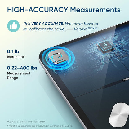 Smart Scale for Body Weight, Bathroom Digital Weighing Scale with BMI, Body Fat, Muscle Mass, Accurate Bluetooth Home User Health Equipment Sync Apps