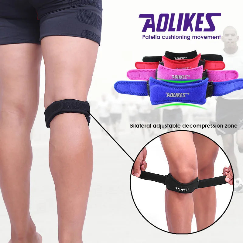 1PCS Adjustable Knee Patellar Tendon Support Strap Band Knee Support Brace Pads for Running Basketball Outdoor Sport