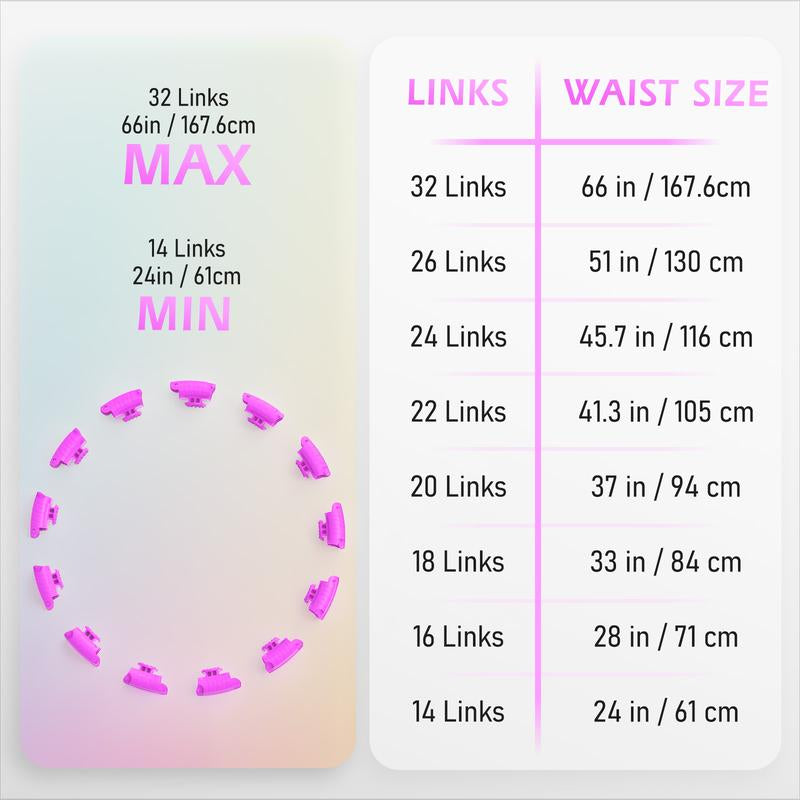 Weighted Hula Hoop with 32 Links (66 Inches), Sweet Weight Ball, Suitable for Adults Sports and Fitness, Infinity Fitness Hoop plus Size, Suitable for Women'S Smart Sports Devices