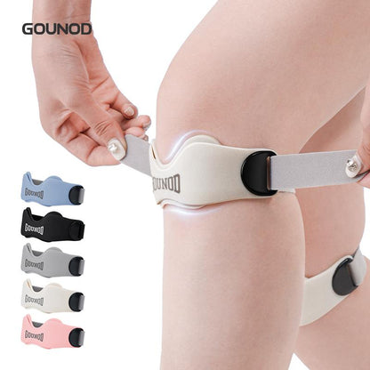 GOUNOD Patella Knee Strap with Dual Thickened Silicone Pads – Adjustable Non-Slip Knee Brace for Pain Relief, Tendonitis, Jumper’S Knee, Running, Basketball, Volleyball, Squats – Unisex Knee Support for Men & Women