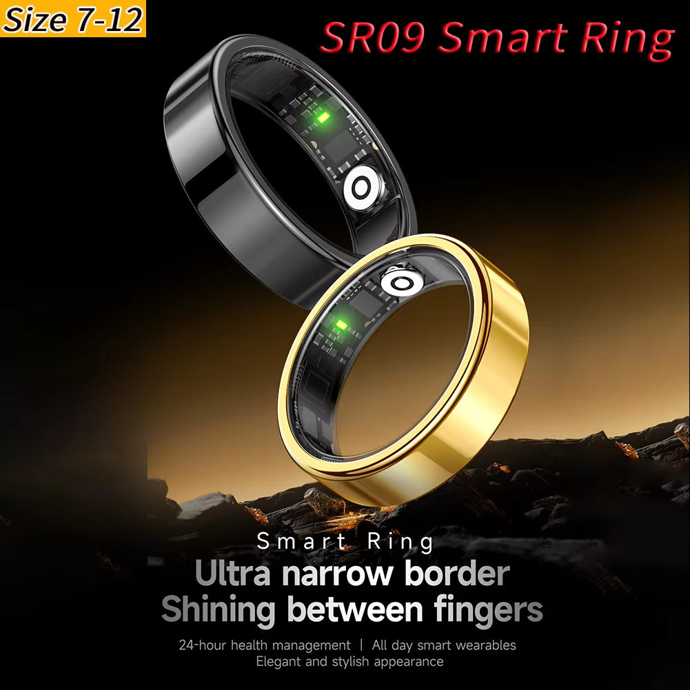 Fashion SR09 Smart Ring Health Tracker Bluetooth-Compatible 5.1 Health Ring Sport Fitness & Sleep Monitor for Android & IOS