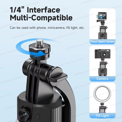 C17 AI Tracking Gimbal Cellphone Stand Extension Rod Selfie Stick Tripod 360° Auto Rotate for Smartphones Shooting Vlog