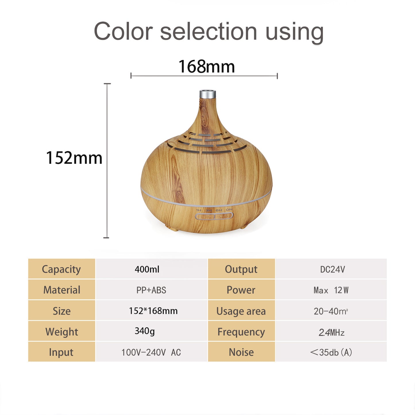 400ml Wood Grain Aroma Diffuser Humidifier Portable Home Purifier SPA Aroma Diffuser