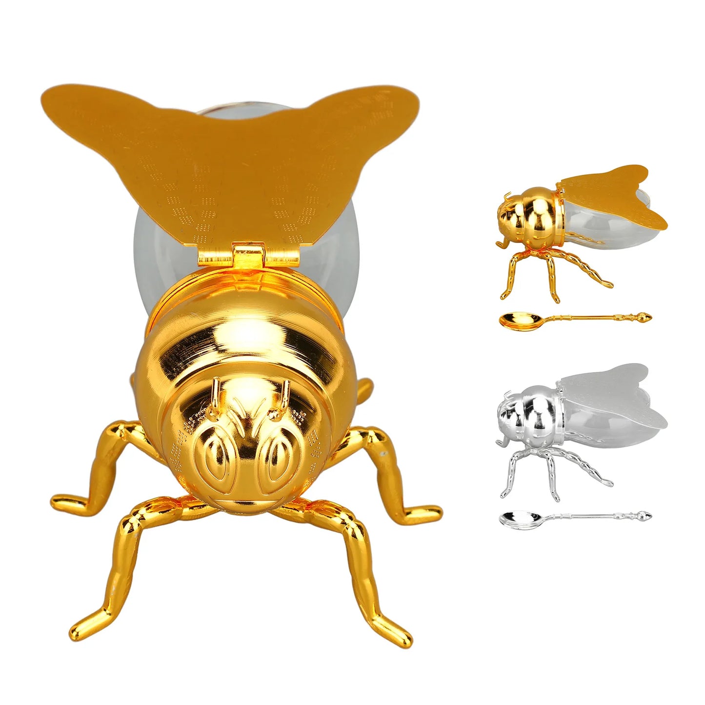 Honey Jar Bee Shaped Exquisite Decorative Glass Honey Pot Kitchen Spice Jar for Home Hotel Restaurant Honey Jar