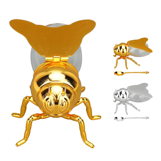 Honey Jar Bee Shaped Exquisite Decorative Glass Honey Pot Kitchen Spice Jar for Home Hotel Restaurant Honey Jar