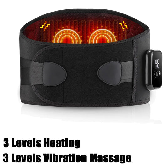 Infrared Heating Waist Massager Electric Belt Vibration USB Charge Red Light Hot Compress Lumbar Back Support Brace Relaxation