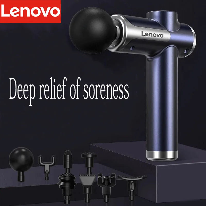 Lenovo Brand Fascia Gun Deeply Relieves Muscle Soreness Fitness and Relaxation Equipment LED Touch Screen 8Massage Head Gifts