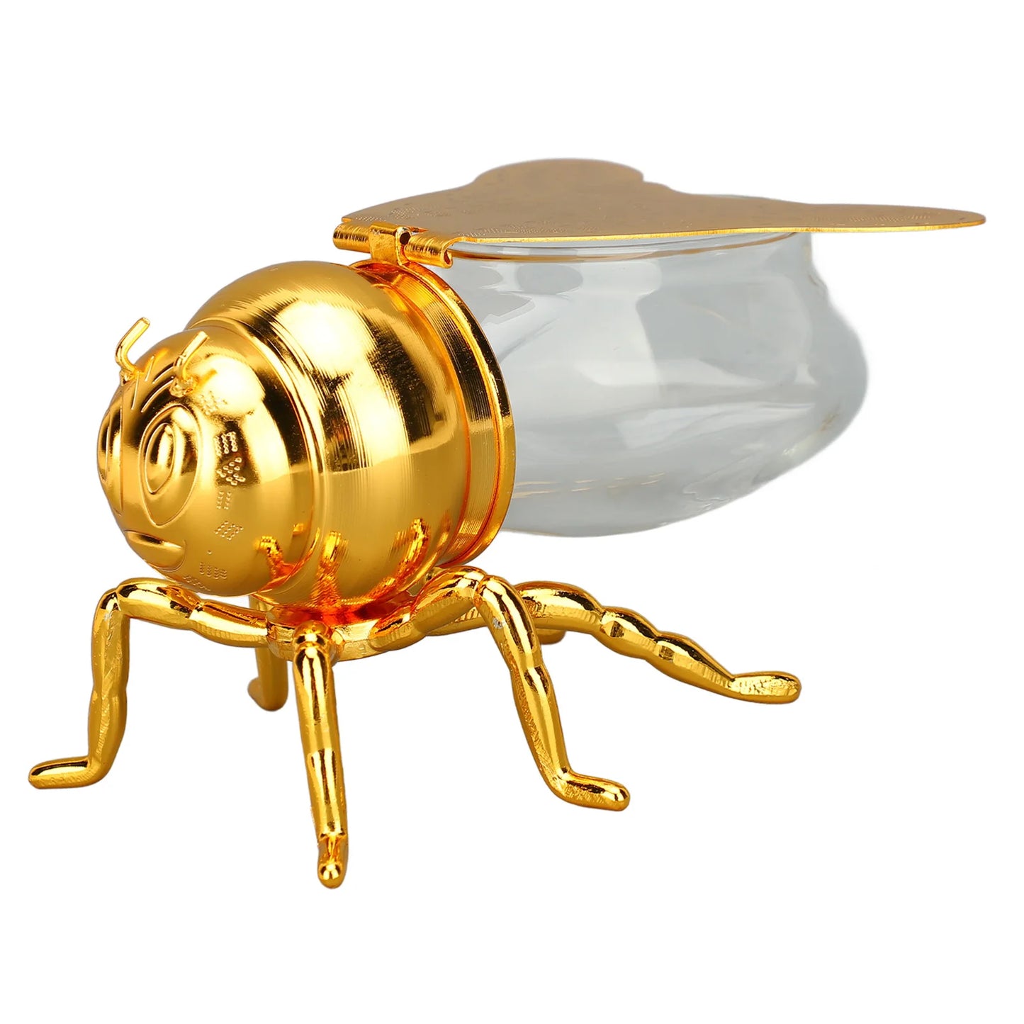 Honey Jar Bee Shaped Exquisite Decorative Glass Honey Pot Kitchen Spice Jar for Home Hotel Restaurant Honey Jar