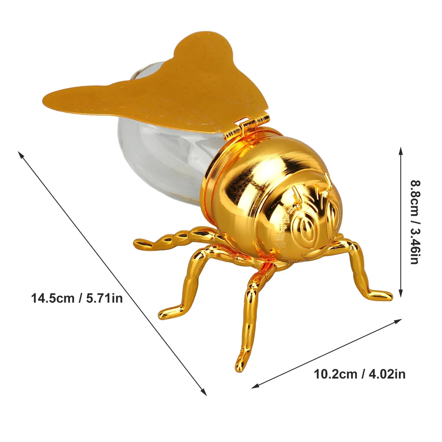 Honey Jar Bee Shaped Exquisite Decorative Glass Honey Pot Kitchen Spice Jar for Home Hotel Restaurant Honey Jar