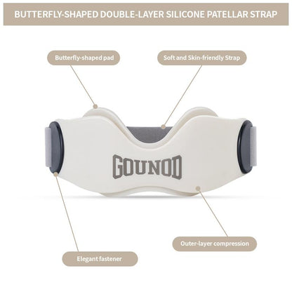 GOUNOD Patella Knee Strap with Dual Thickened Silicone Pads – Adjustable Non-Slip Knee Brace for Pain Relief, Tendonitis, Jumper’S Knee, Running, Basketball, Volleyball, Squats – Unisex Knee Support for Men & Women