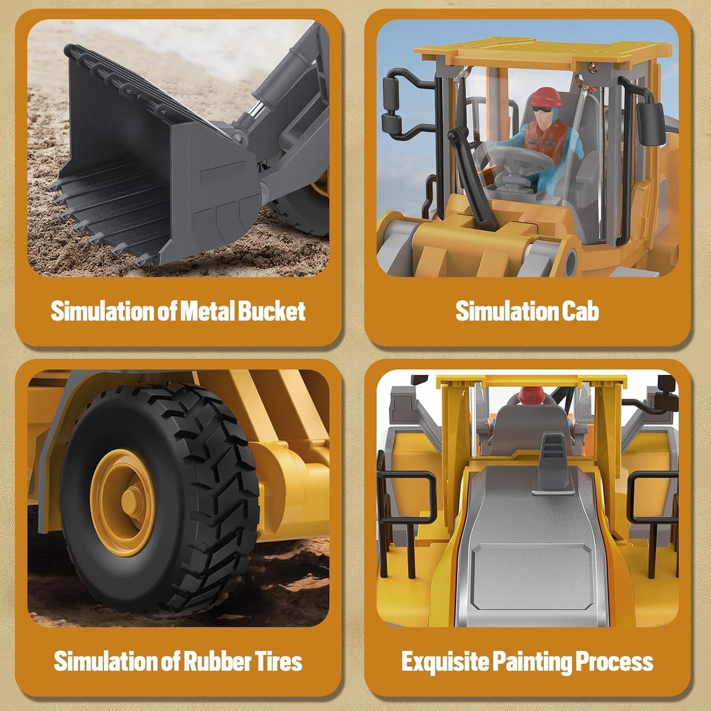 Remote Control Loader, 9-Channel Remote Control Loader Toy with Metal Shovel, 2.4Ghz Remote Control Engineering Vehicle, Ideal Gift for Boys Aged 6-11