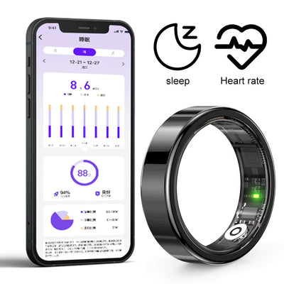 Fashion SR09 Smart Ring Health Tracker Bluetooth-Compatible 5.1 Health Ring Sport Fitness & Sleep Monitor for Android & IOS